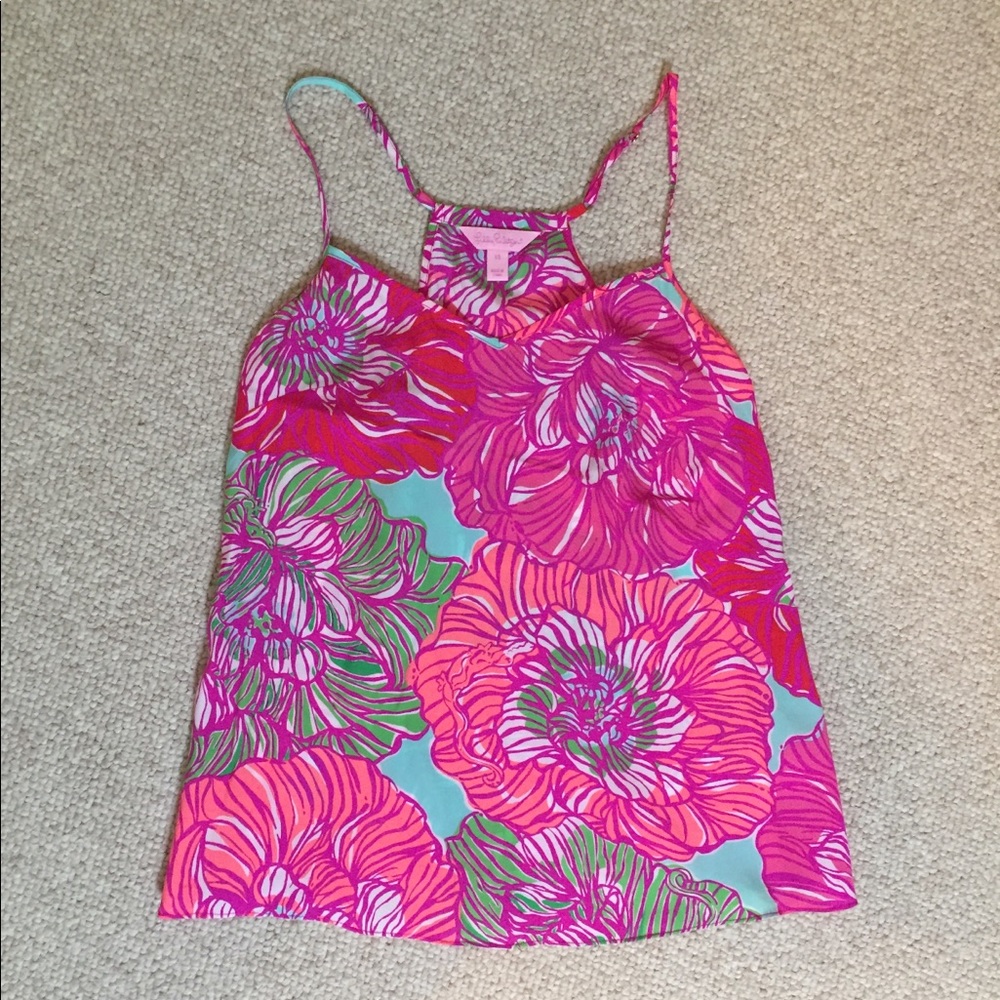 Gorgeous Lilly Pulitzer pink silk camisole. XS.